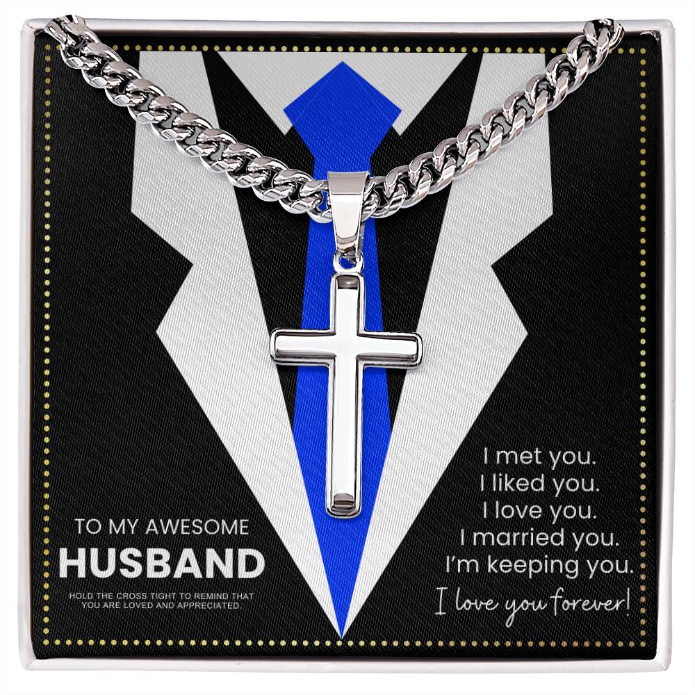 JGF Jewelry Gifts for Family Husband Birthday Card From Wife Romantic Silver Necklace For Men