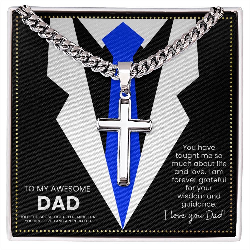 JGF Jewelry Gifts for Family White Gold Cross Necklace For Men Gifts For Elderly Dads Who Have Everything