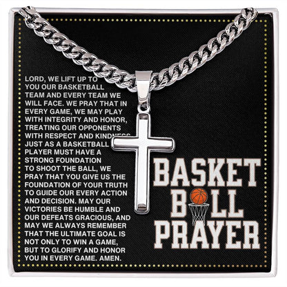 JGF Jewelry Gifts for Family Basketball Prayer Necklace For Men