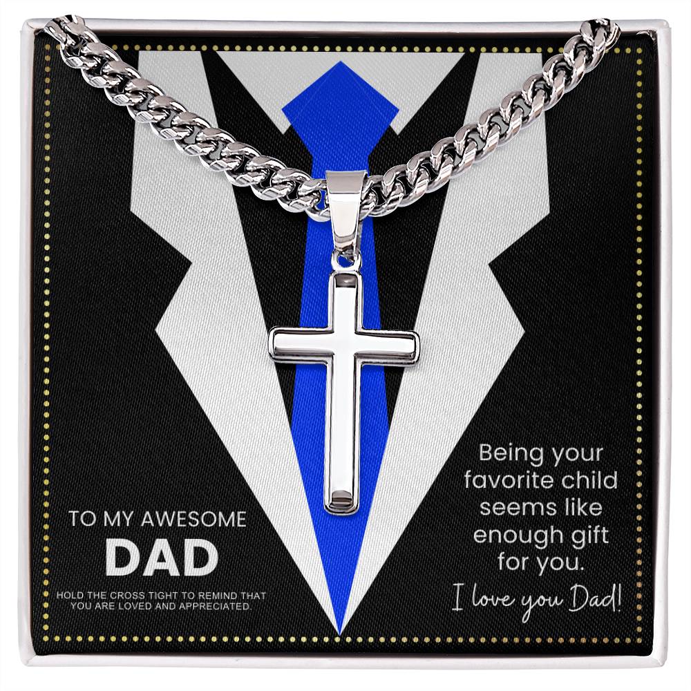 JGF Jewelry Gifts for Family Cross necklace For Dad From Your Favorite Daughter