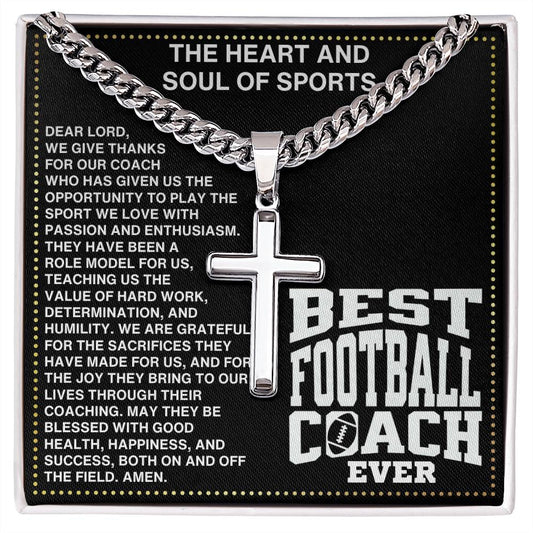 JGF Jewelry Gifts for Family Cross Necklace For Assistant Football Coach