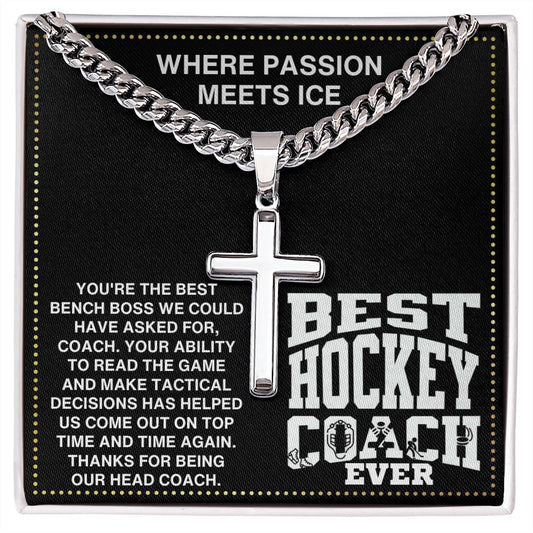 JGF Jewelry Gifts for Family Thank You Coach Ice Hockey Necklace
