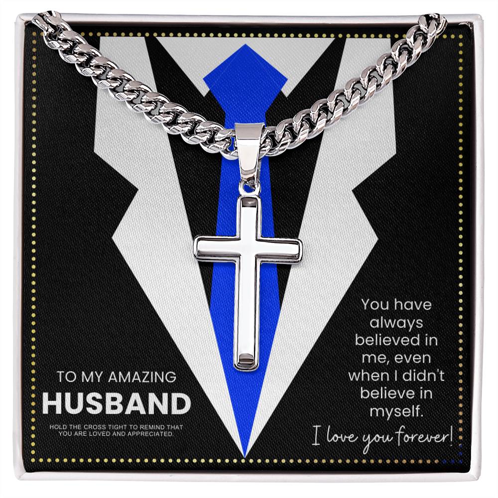 JGF Jewelry Gifts for Family Cross Necklace To My Husband On Our Wedding Day