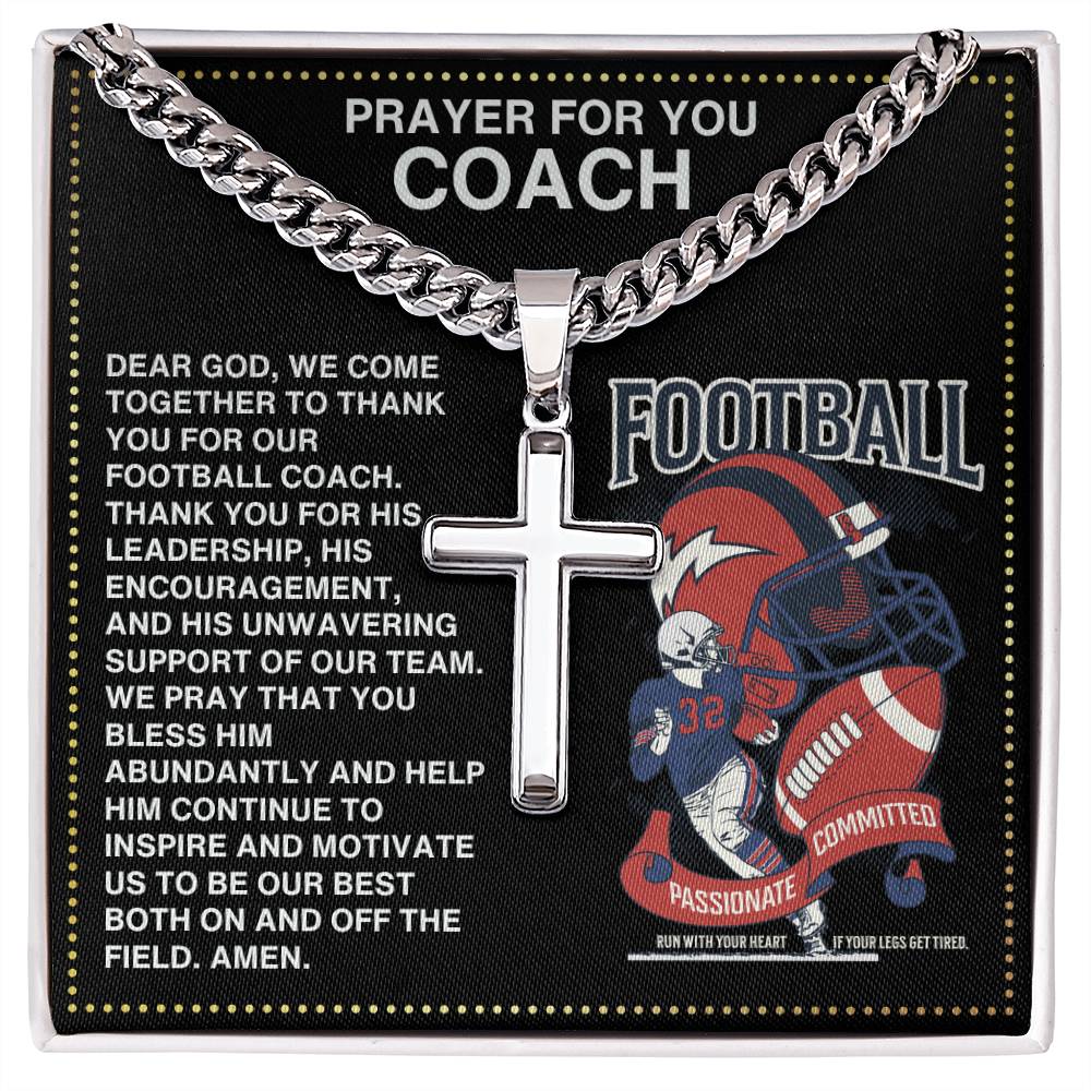 JGF Jewelry Gifts for Family Football Cross Necklace Pendant For Coach