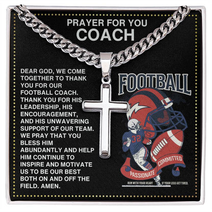 JGF Jewelry Gifts for Family Football Cross Necklace Pendant For Coach