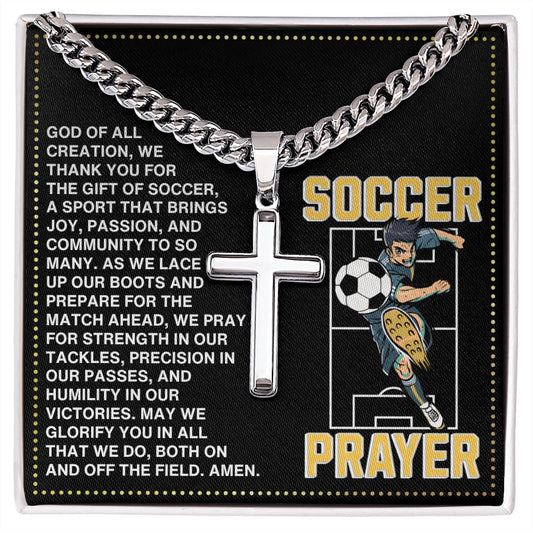 JGF Jewelry Gifts for Family Soccer Necklace Prayer