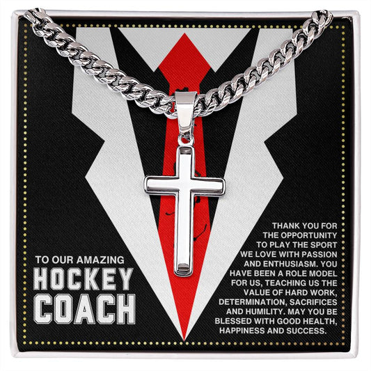 JGF Jewelry Gifts for Family Hockey Coach Necklace For Men