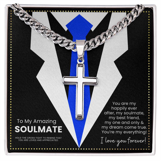 JGF Jewelry Gifts for Family To My Soulmate Necklace For Men