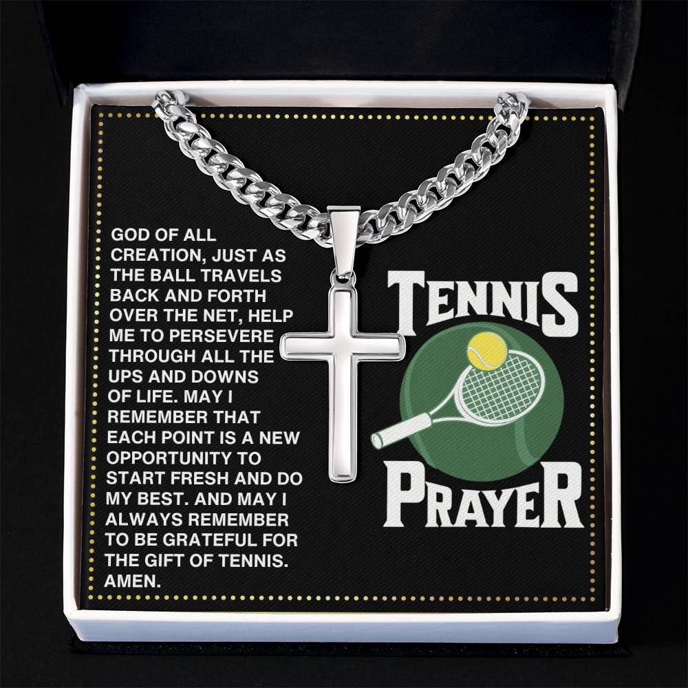 JGF Jewelry Gifts for Family Cross Tennis Necklace For Men Prayer