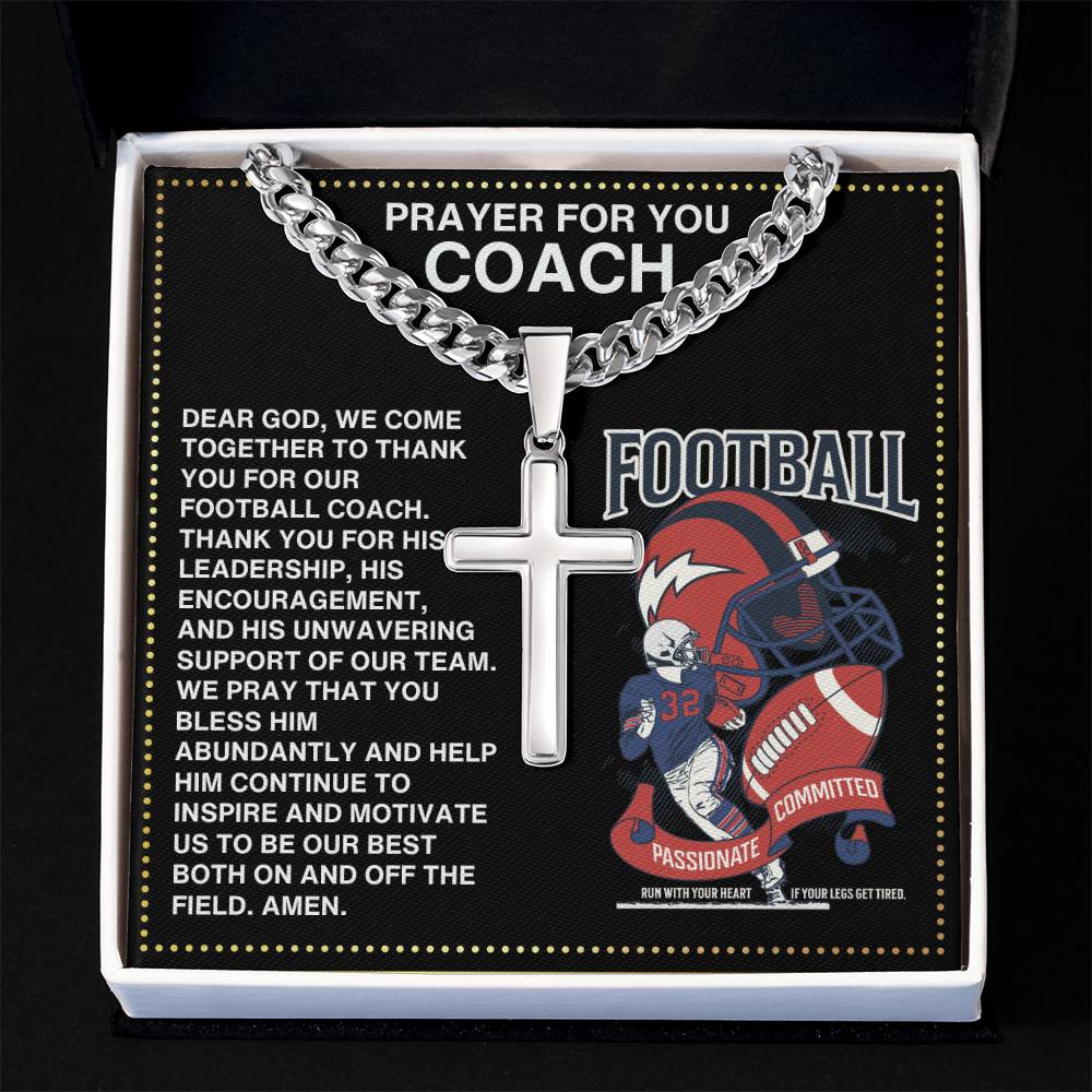 JGF Jewelry Gifts for Family Football Cross Necklace Pendant For Coach