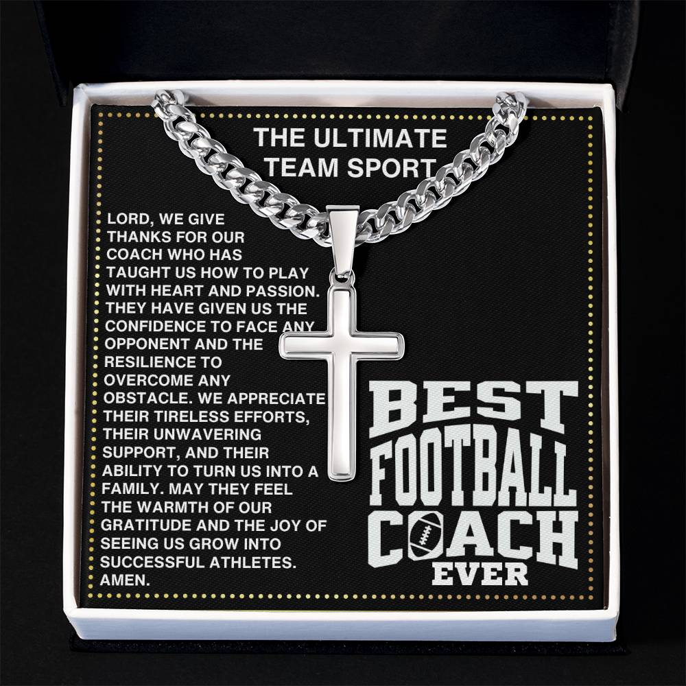 JGF Jewelry Gifts for Family Coach Cross Football Necklace