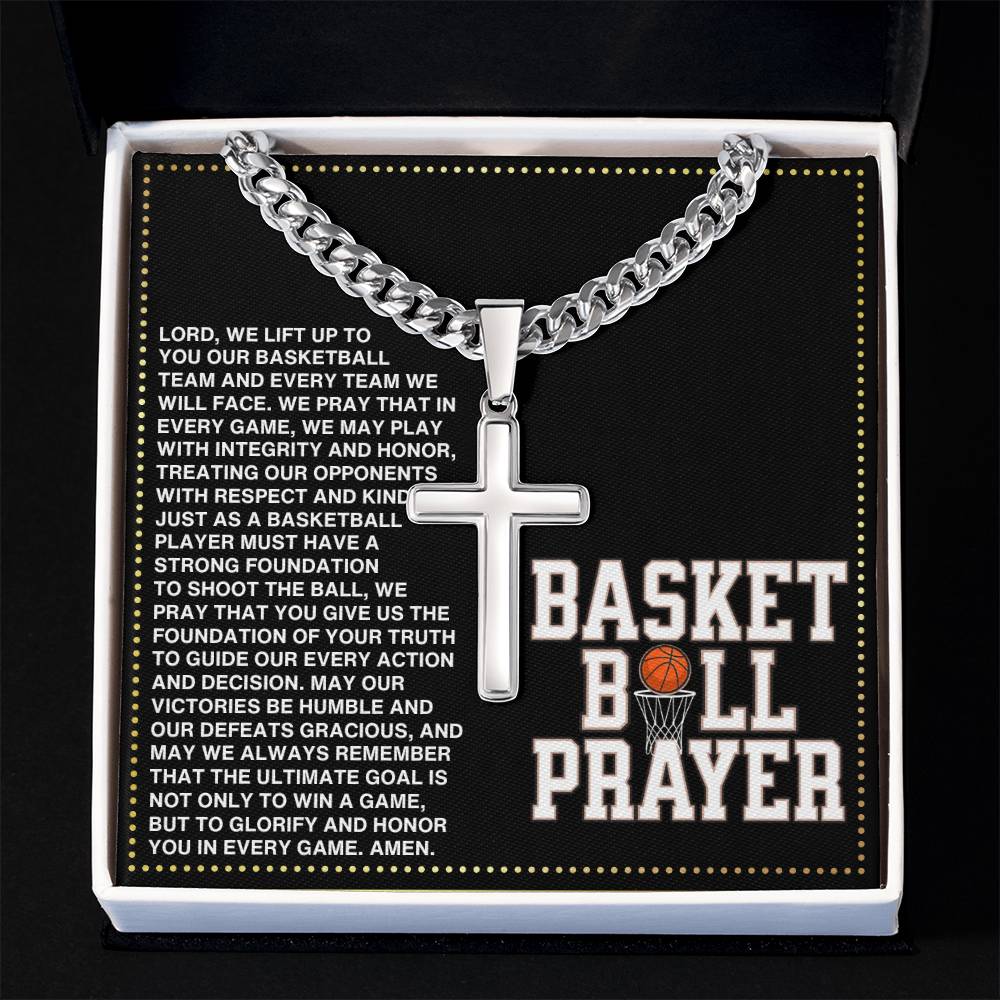 JGF Jewelry Gifts for Family Basketball Prayer Necklace For Men