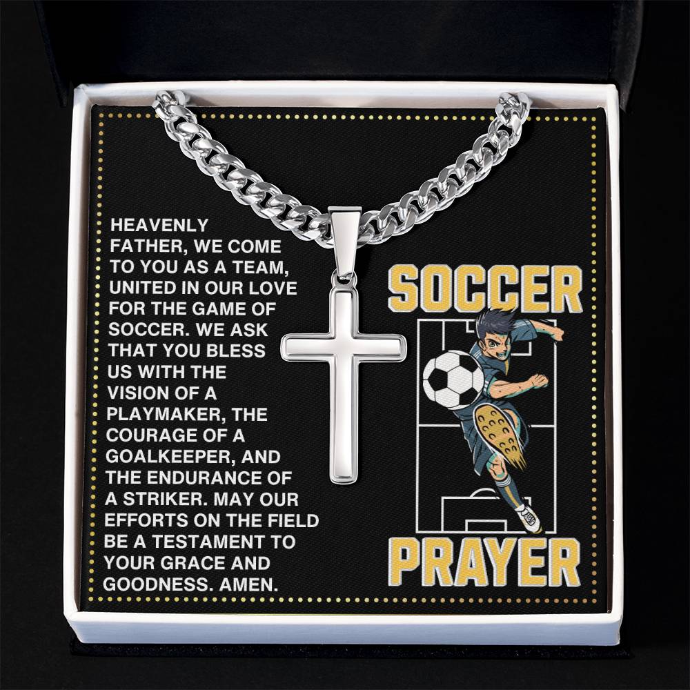 JGF Jewelry Gifts for Family Soccer Necklace Prayer For Boys