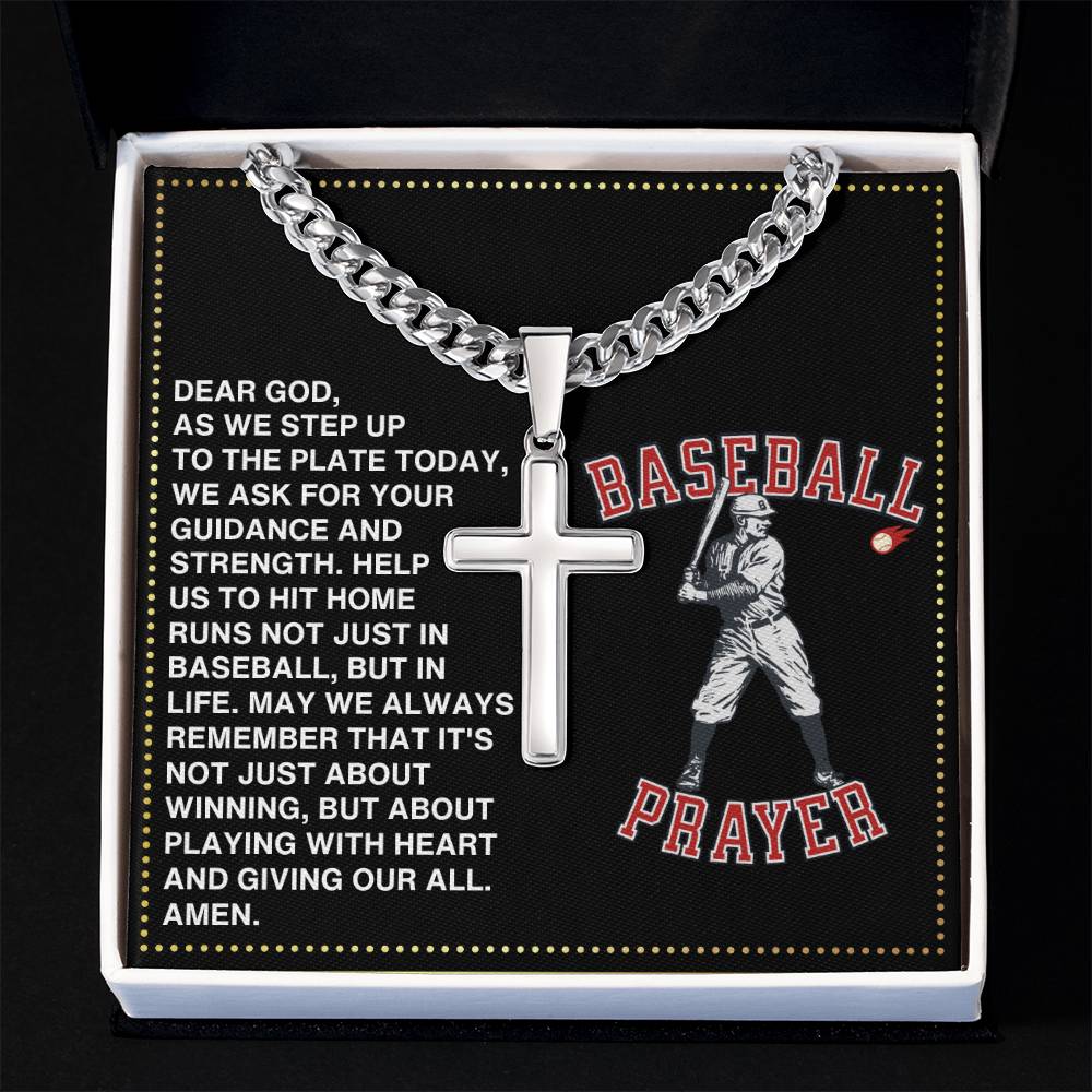 JGF Jewelry Gifts for Family Baseball Necklace Cross Prayer