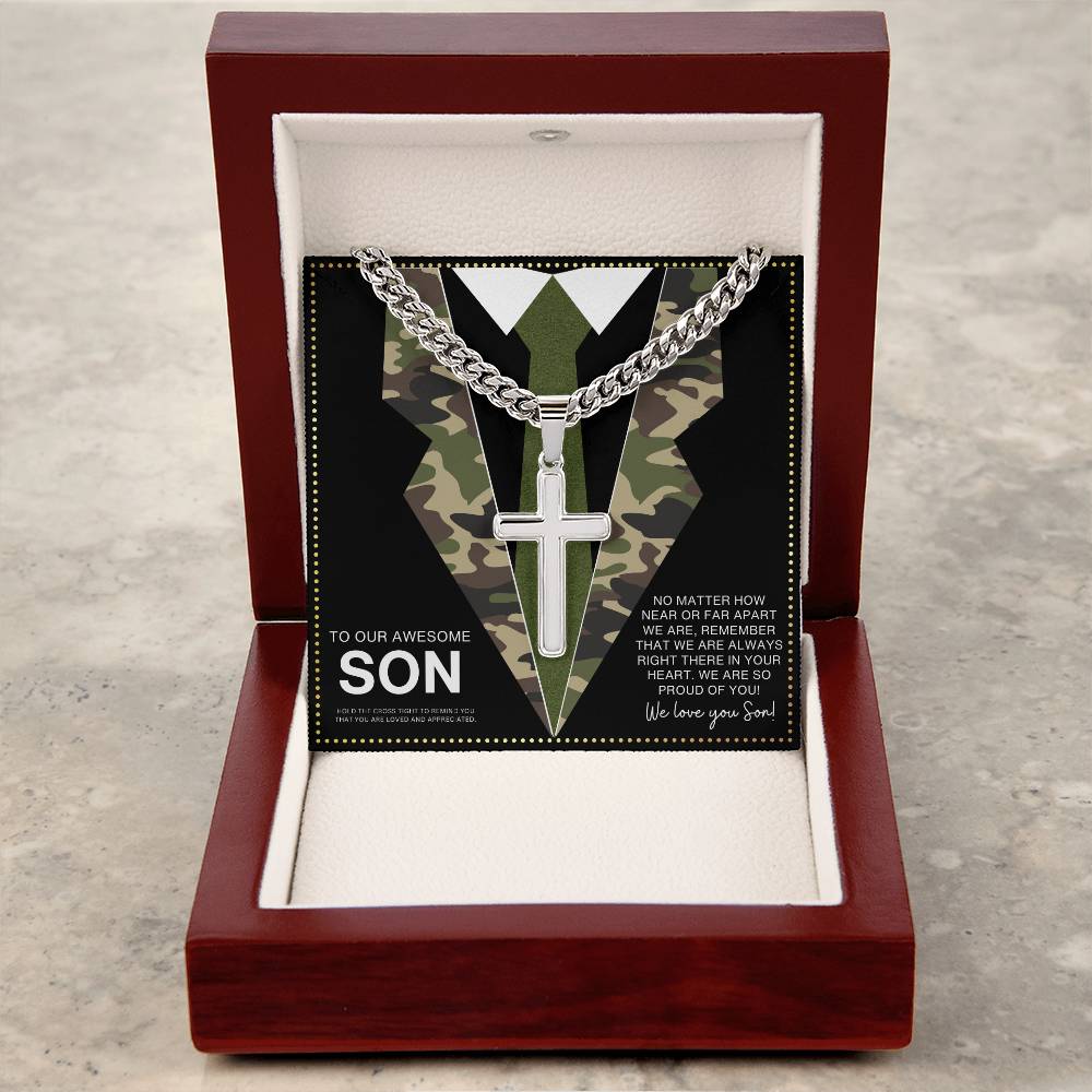 JGF Jewelry Gifts for Family To Our Son Necklace From Mom And Dad Army National Guard