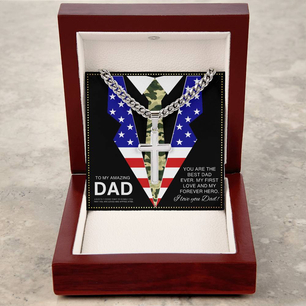 JGF Jewelry Gifts for Family Army Dad Gifts From Daughter Army Necklace For Men