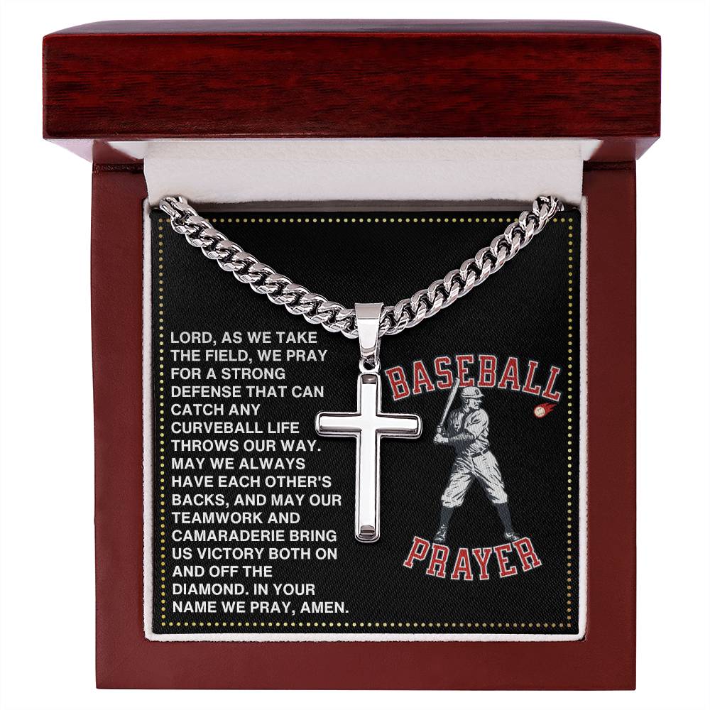 JGF Jewelry Gifts for Family Baseball Cross Necklace Prayer