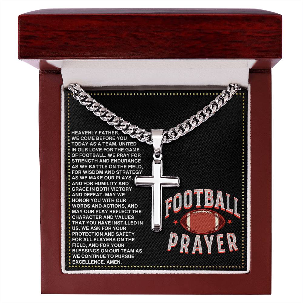 JGF Jewelry Gifts for Family Cross Football Prayer Necklace For Boys