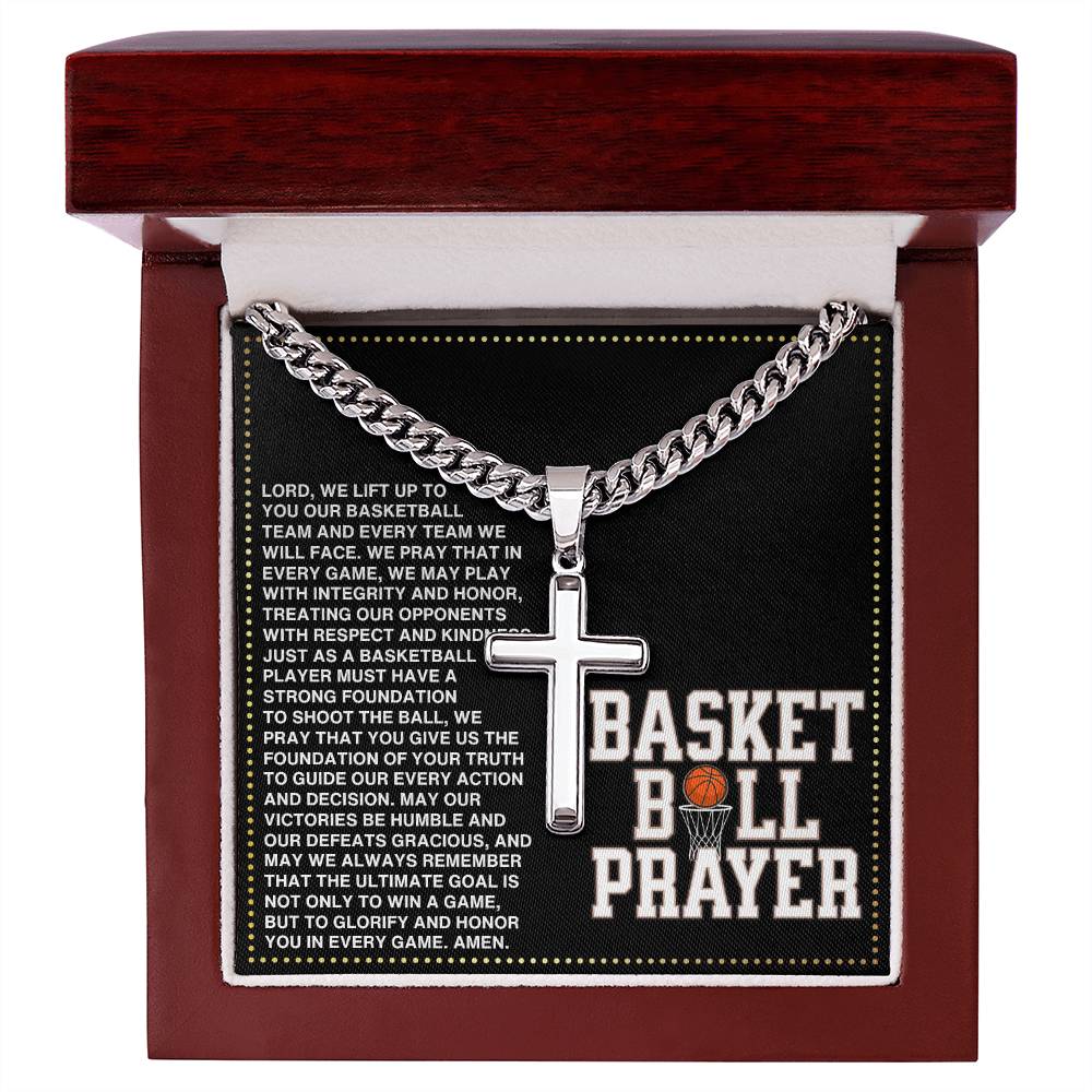 JGF Jewelry Gifts for Family Basketball Prayer Necklace For Men