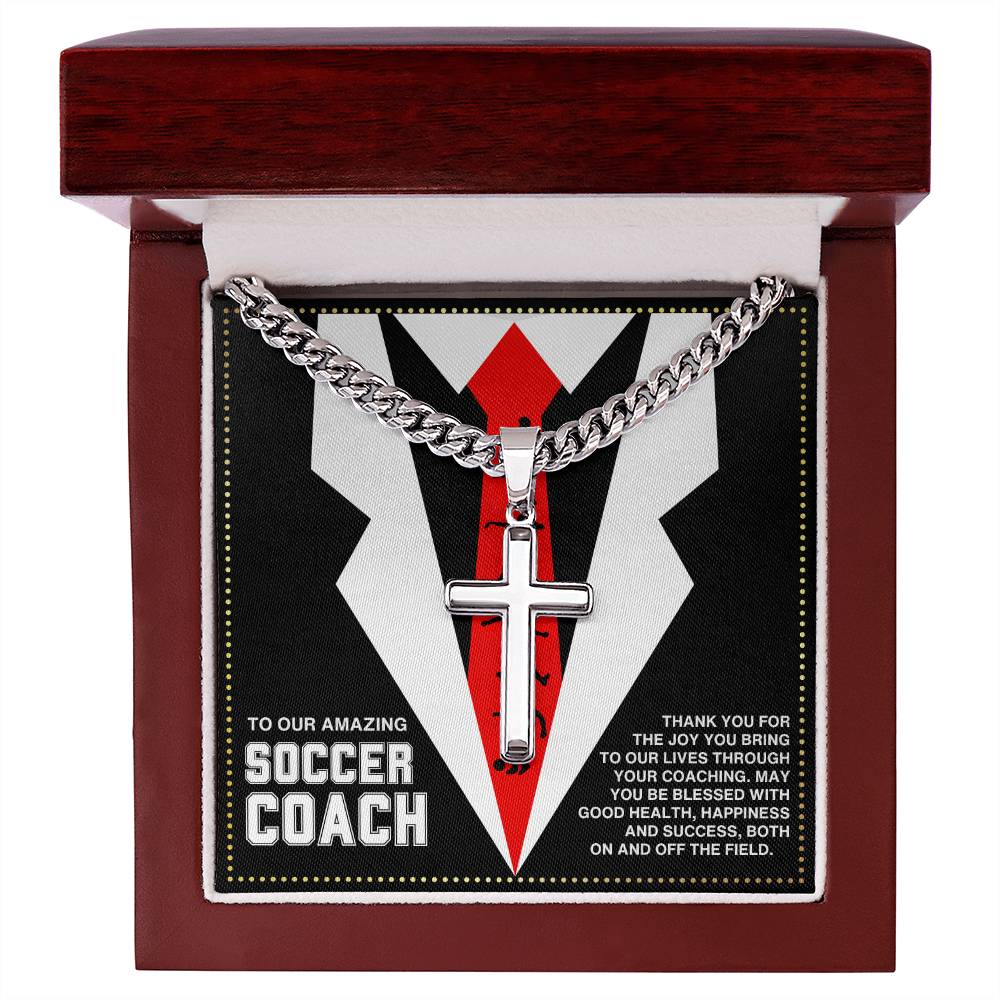 JGF Jewelry Gifts for Family Soccer Coach Cross Necklace