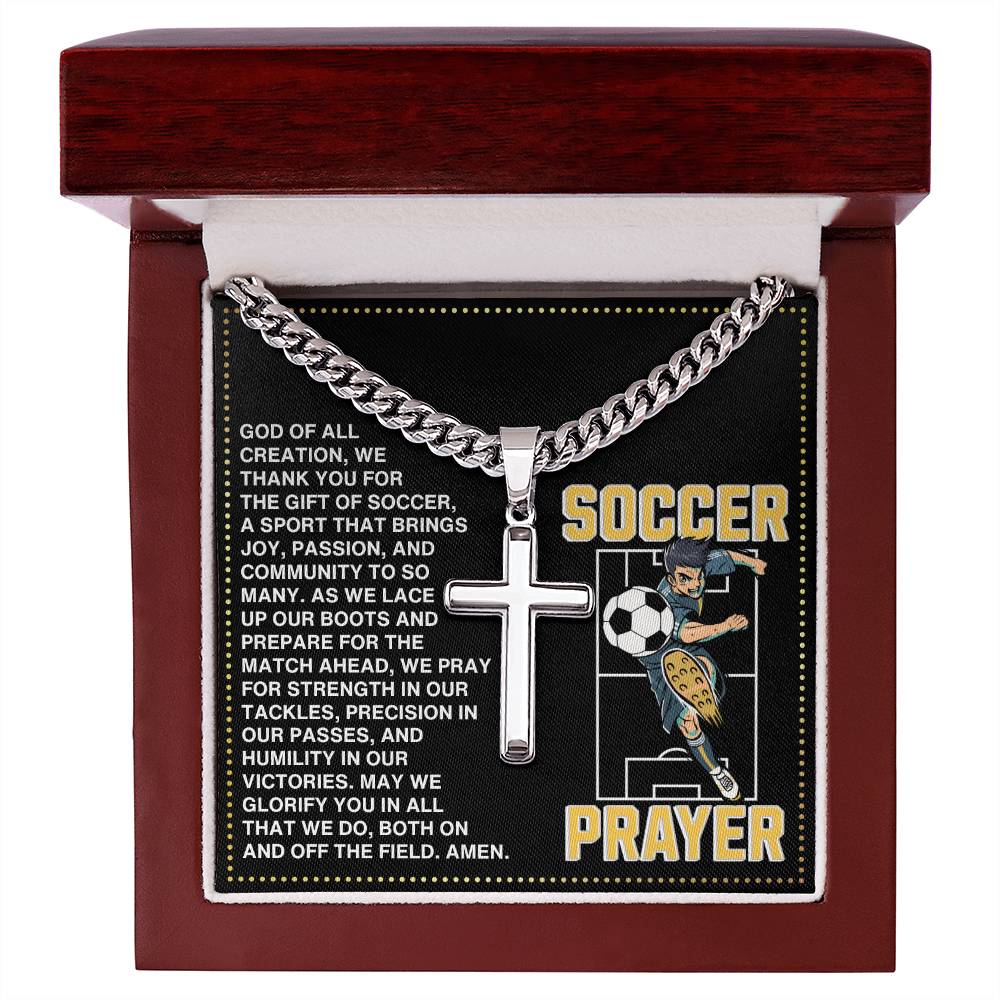 JGF Jewelry Gifts for Family Soccer Necklace Prayer