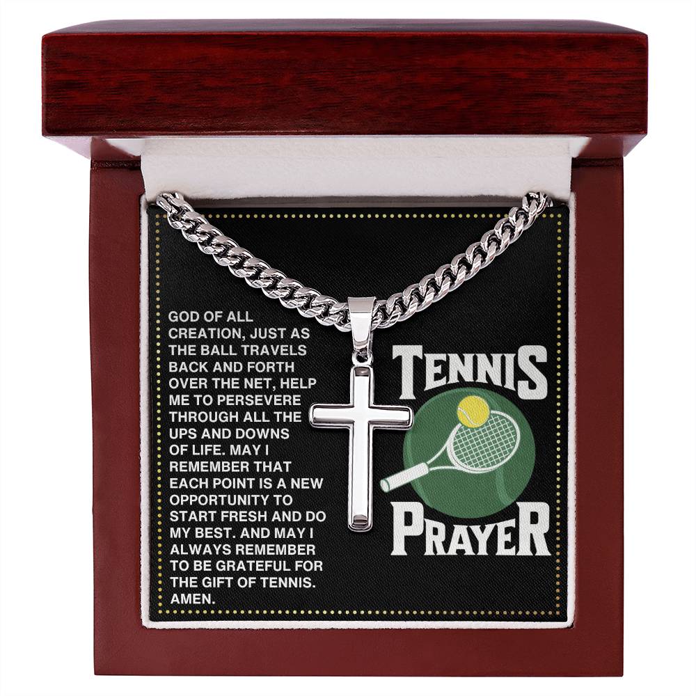 JGF Jewelry Gifts for Family Cross Tennis Necklace For Men Prayer