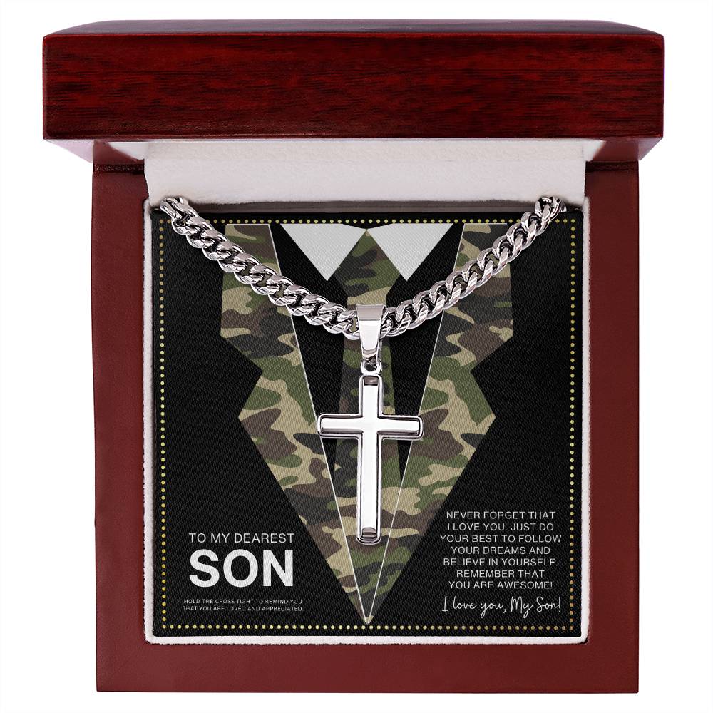 JGF Jewelry Gifts for Family Military Army Necklace For Men To My Son Necklace