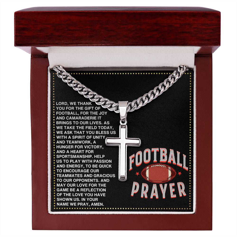 JGF Jewelry Gifts for Family Cross Football Necklace Prayer