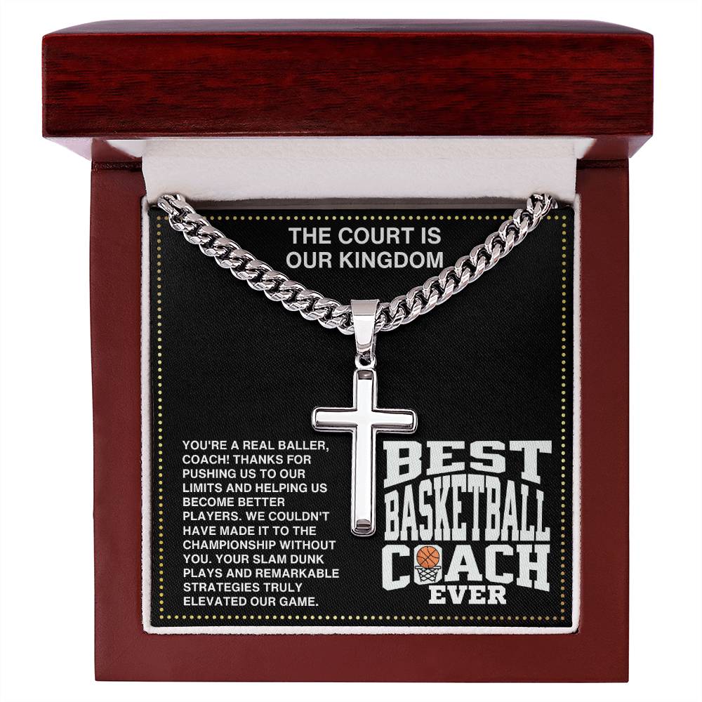 JGF Jewelry Gifts for Family Coach Basketball Necklace For Boys Men