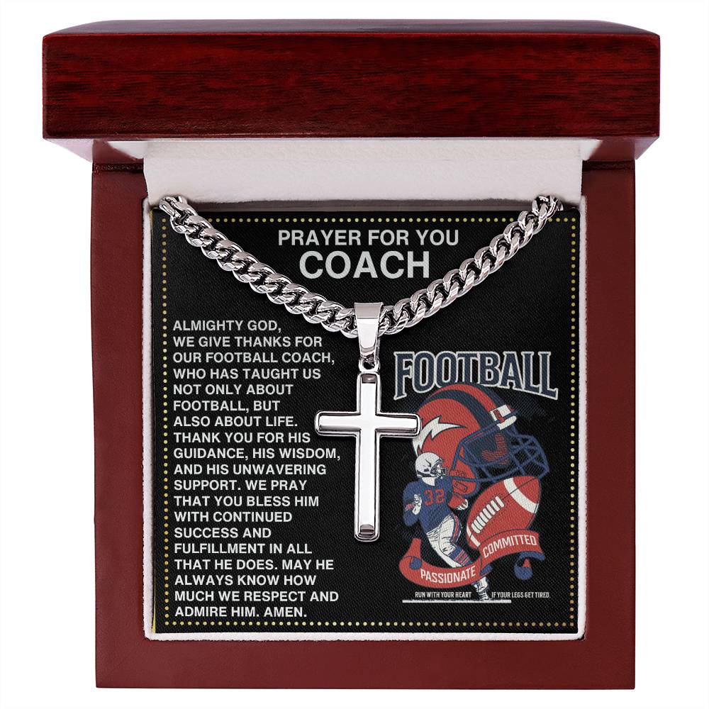 JGF Jewelry Gifts for Family Football Prayer Thank You Coach Card