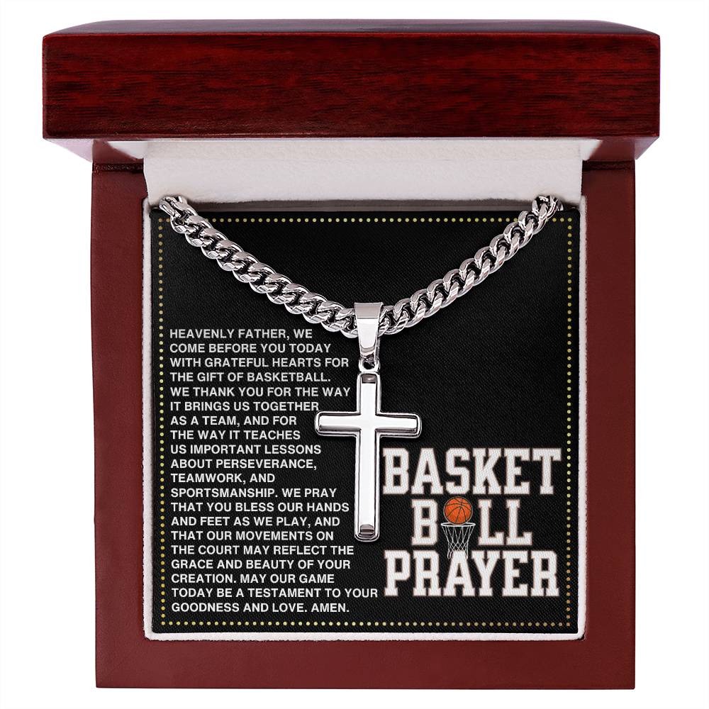 JGF Jewelry Gifts for Family Basketball Cross Necklace Prayer