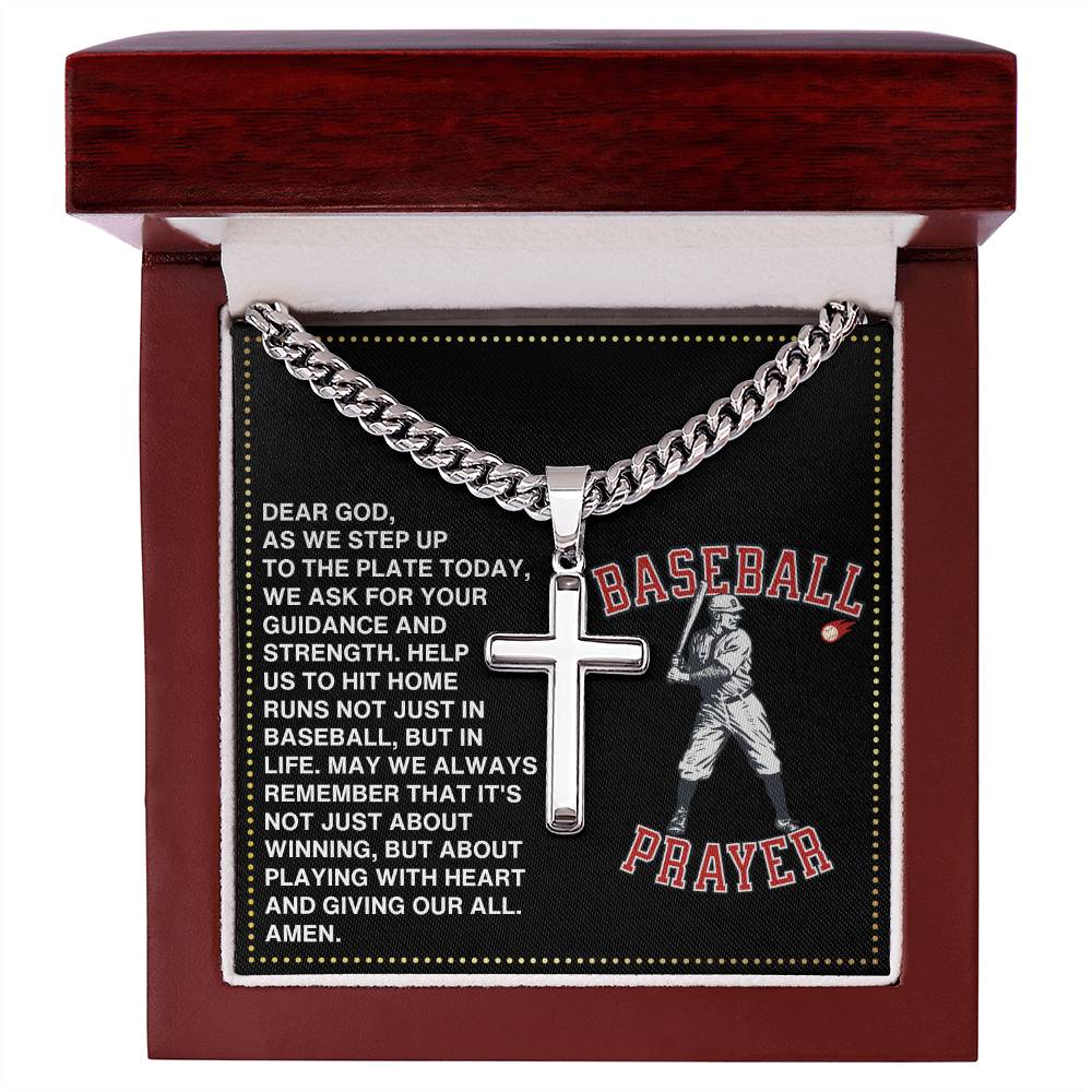 JGF Jewelry Gifts for Family Baseball Necklace Cross Prayer