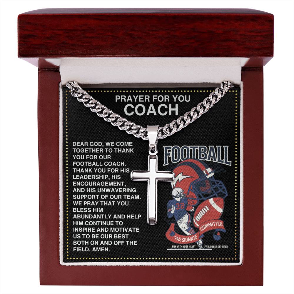 JGF Jewelry Gifts for Family Football Cross Necklace Pendant For Coach