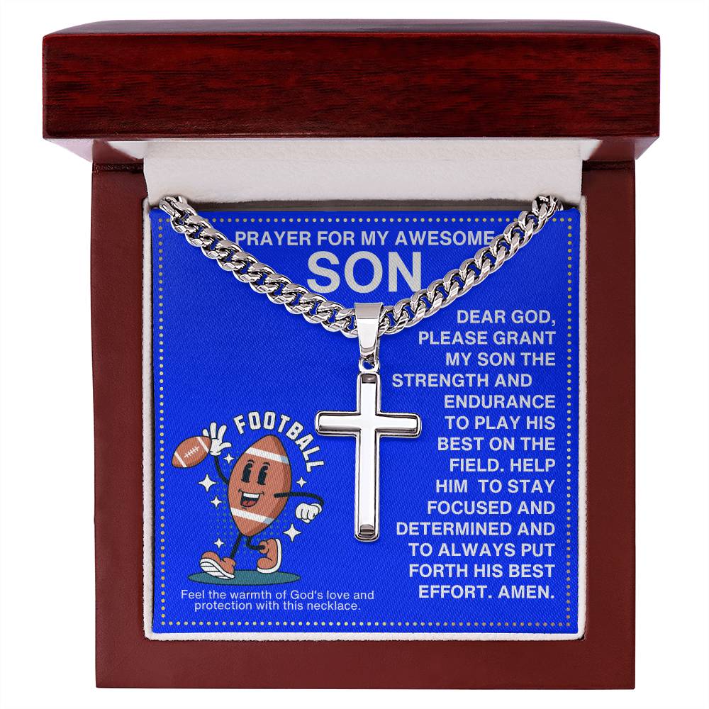 JGF Jewelry Gifts for Family Boys Football Cross Necklace