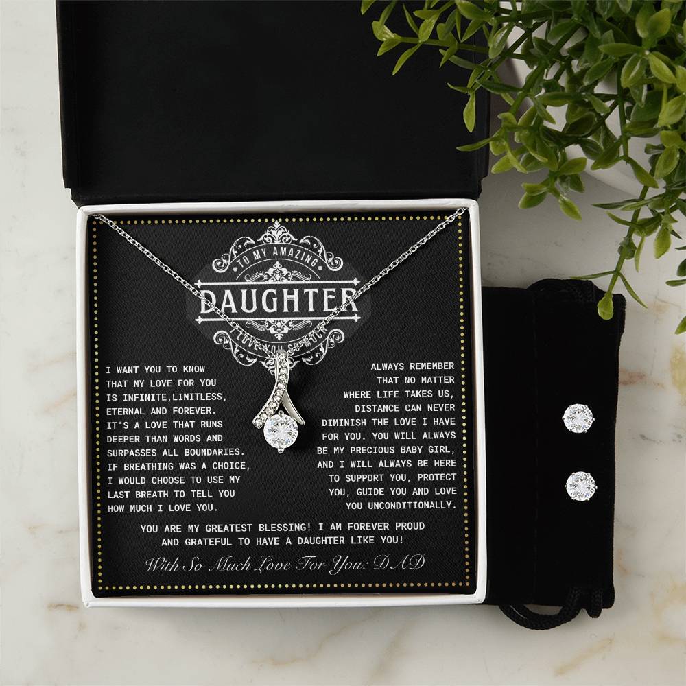 JGF Jewelry Gifts For Family - Always Loved, Always Protected: Dainty Necklace for My Daughter