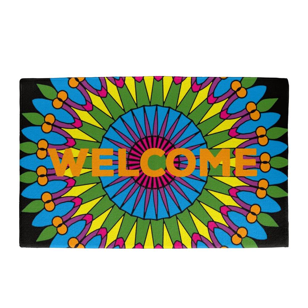 JGF Colorful Front Door Mat Outside Entrance Bohemian Mandala