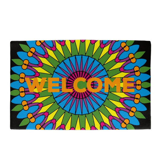 JGF Colorful Front Door Mat Outside Entrance Bohemian Mandala