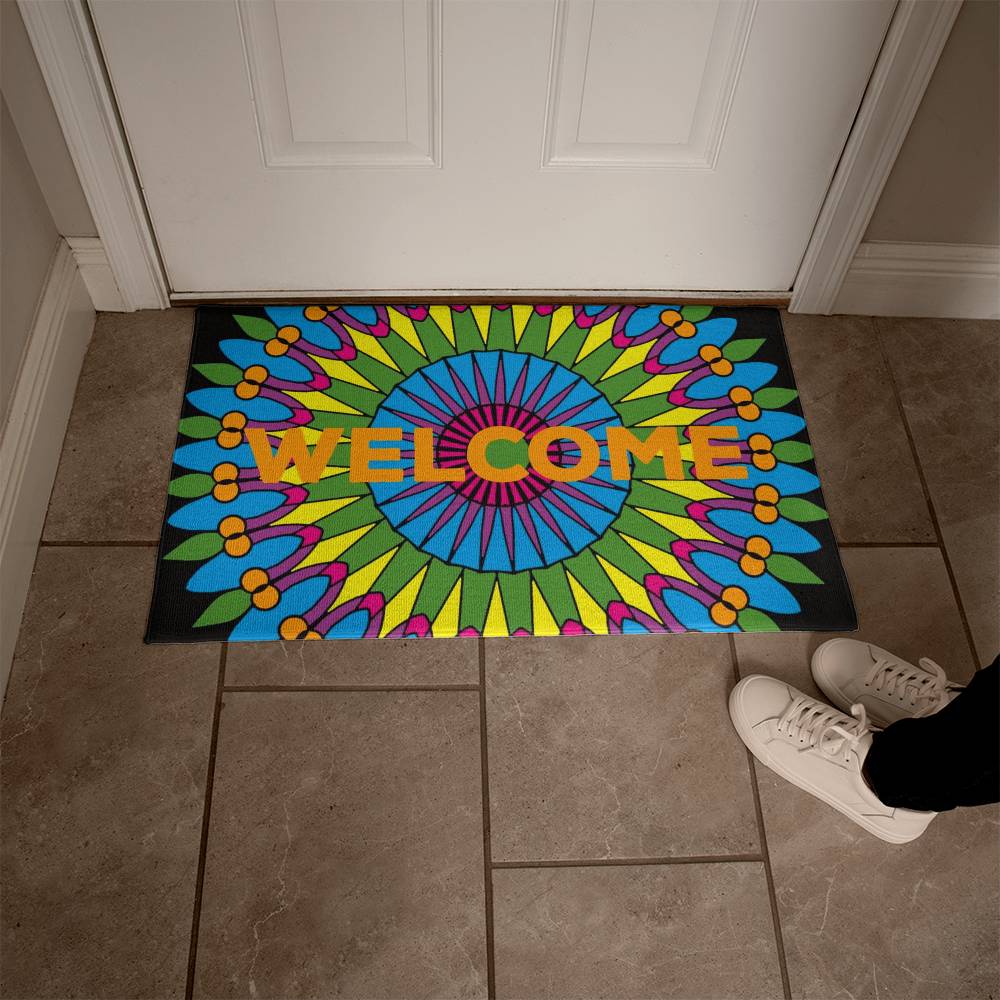 JGF Colorful Front Door Mat Outside Entrance Bohemian Mandala