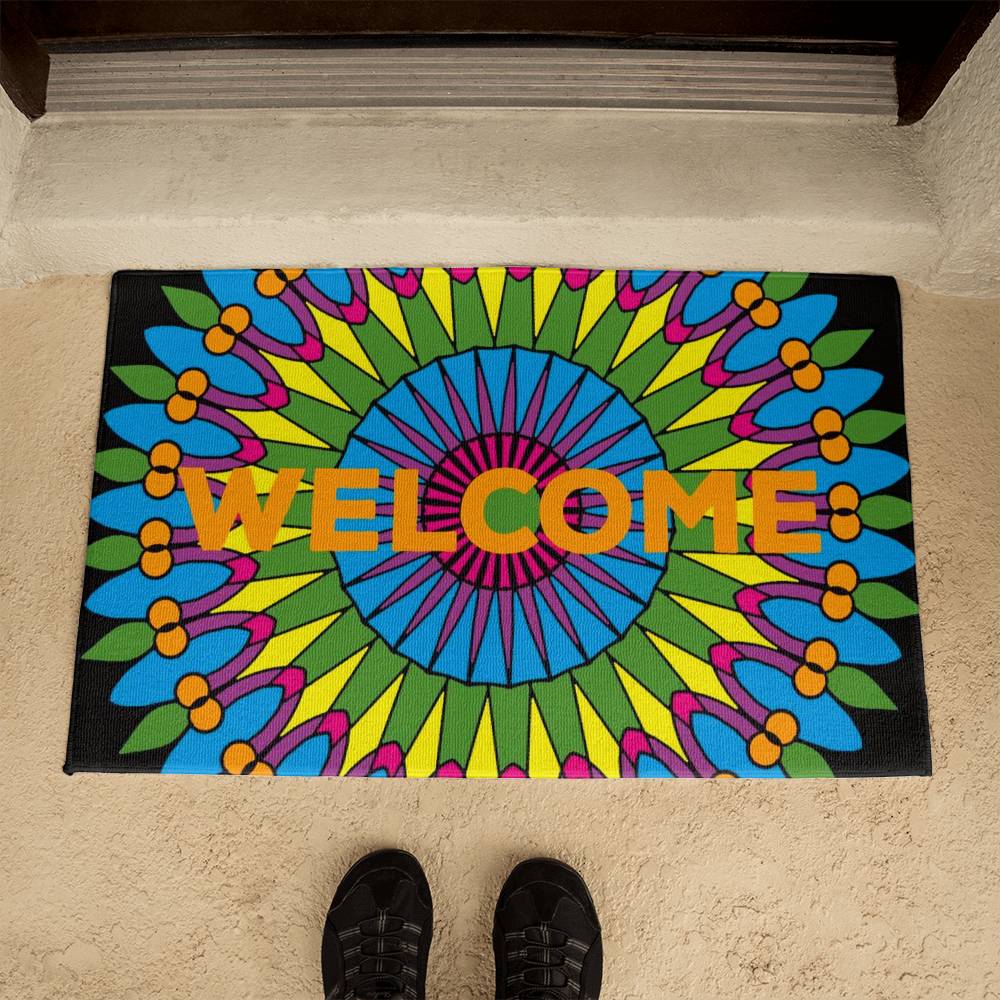 JGF Colorful Front Door Mat Outside Entrance Bohemian Mandala