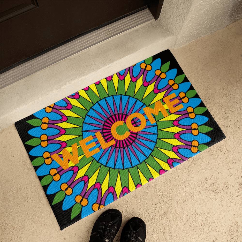 JGF Colorful Front Door Mat Outside Entrance Bohemian Mandala