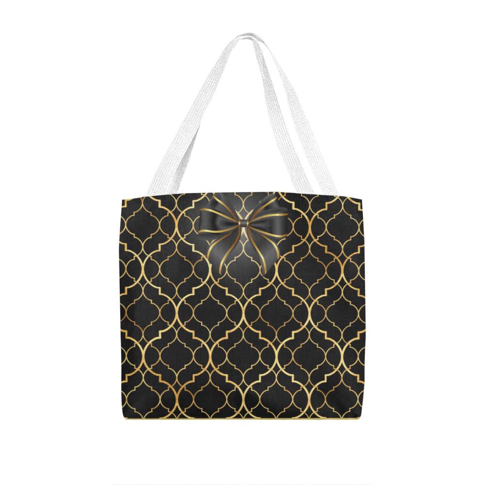 JGF Tote Bag Black Gold with Ribbon