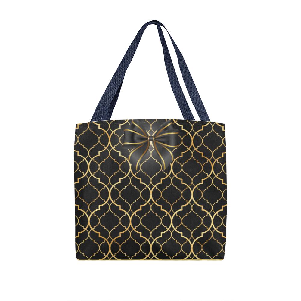 JGF Tote Bag Black Gold with Ribbon