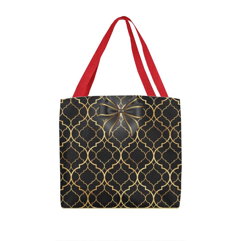 JGF Tote Bag Black Gold with Ribbon