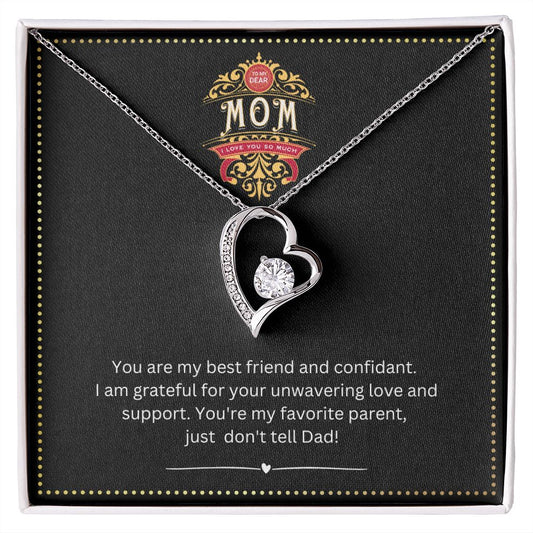 JGF Jewelry Gifts for Family | Birthday Card with Written Message for Single Mom | Heart Shaped Pendant Necklace Gag Gift