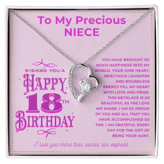 JGF Jewelry Gifts for Family Happy 18th Birthday Card For Niece From Aunt