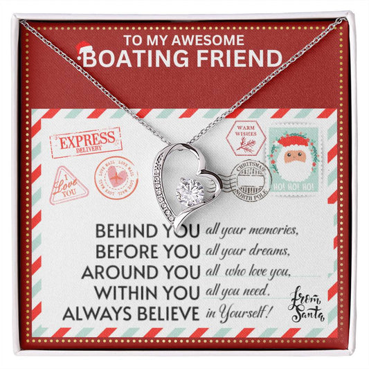 JGF Jewelry Gifts for Family To My BFF Bestie Heart Necklace For Boating Female Friend