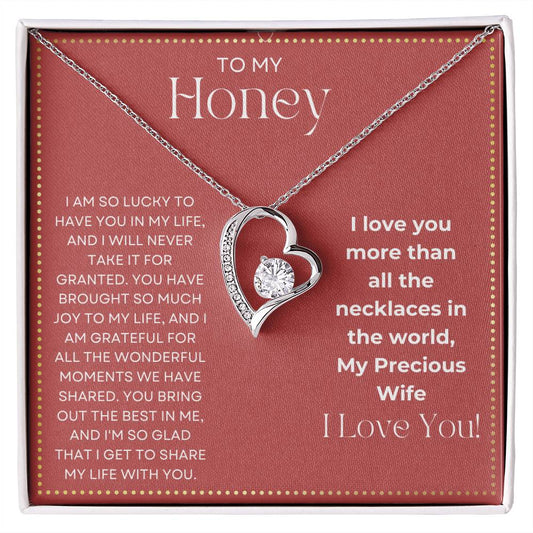 JGF Jewelry Gifts for Family To My Honey Gifts I Love My Wife