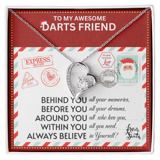 JGF Jewelry Gifts for Family To My BFF Bestie Heart Necklace For Darts Female Friend