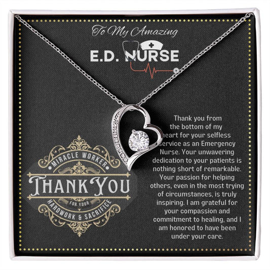 JGF Jewelry Gifts for Family Thank You Necklace Gifts for ED Nurse RN for Women