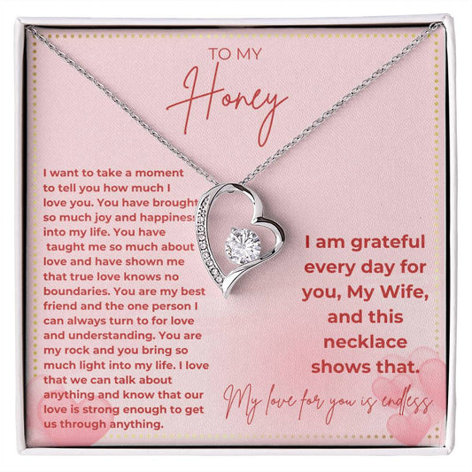 JGF Jewelry Gifts for Family Happy Valentine's Day To My Beautiful Wife Heart Necklace